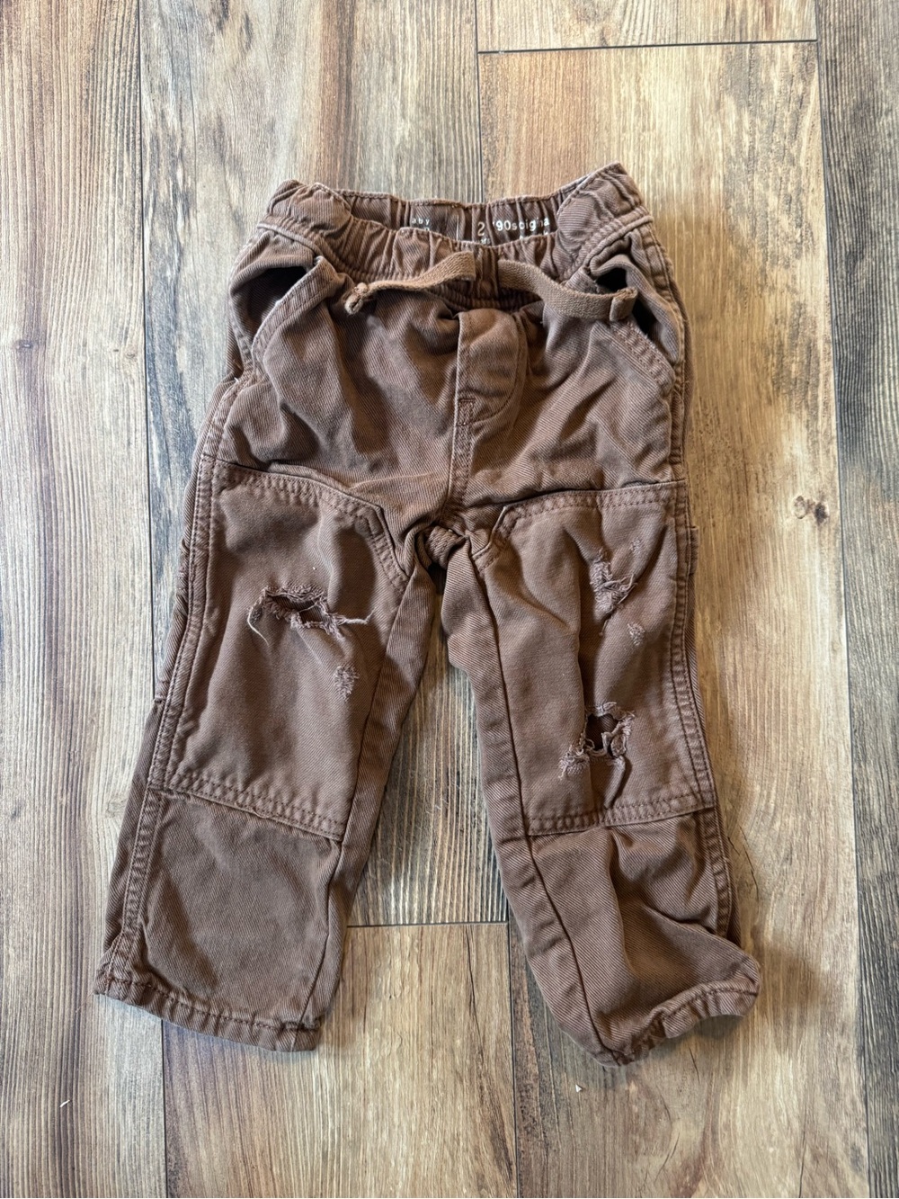 Baby Gap Toddler Brown Distressed Cargo Utility Pants 2T 90cm